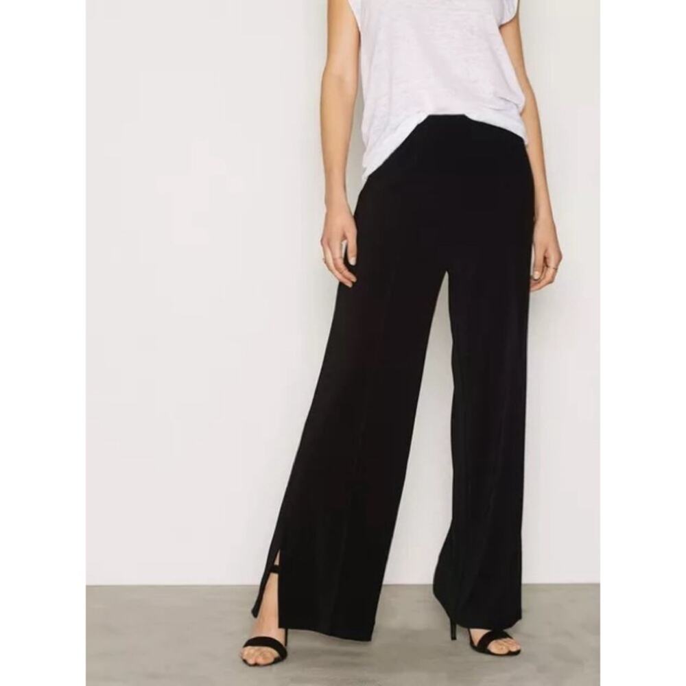 By Malene Birger Mulanas Black Wide Leg Pants Ankle Slit Womens Size XS